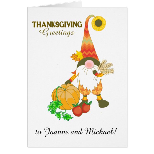 Nom personnalisé Thanksgiving mignon Citrouille Gn (Devant)