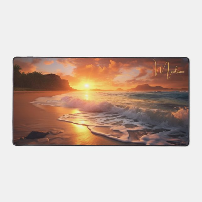 Nom personnalisé Tropical Beach Sunset (Recto)