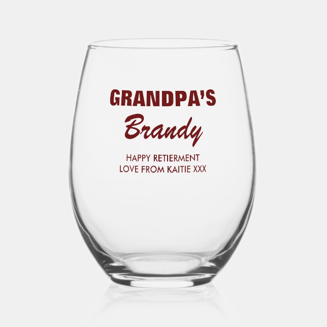 Nom personnalisé Verre Anniversaire Retraite Père (Recto)