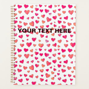 Nom personnalisé Watercolor Hearts Art