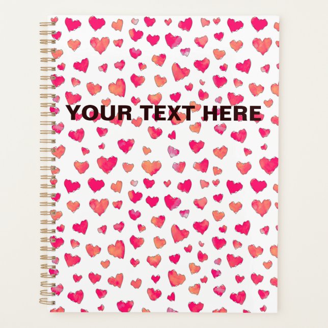 Nom personnalisé Watercolor Hearts Art (Devant)