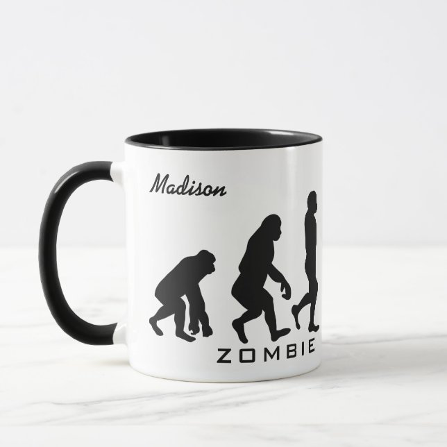 Nom personnalisé Zombie Evolution tasses (Gauche)