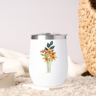 Nom personnel, Fleurs en papier enroulé 11oz Blanc