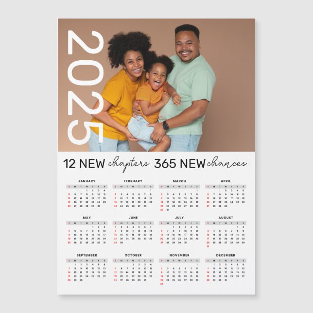 Nom photo de famille personnalisée Magnet Calendri (Devant)