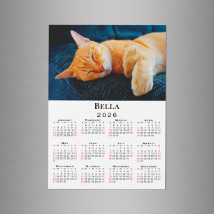 Nom photo personnalisé Magnet du calendrier 2026