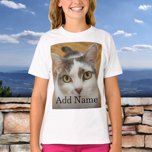Nom photo personnalisé Texte T-shirt personnalisé (Créateur téléchargé)