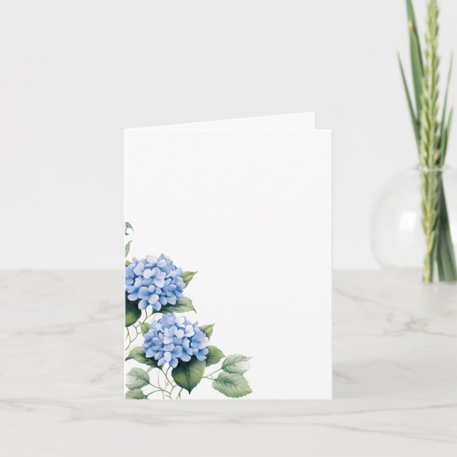 Nom plié Placer carte-bleu hydrangée (Devant)