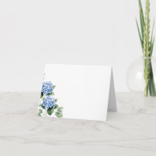 Nom plié Placer carte-bleu hydrangée