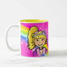 Nom princess girls rainbow rose mug