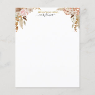 Nom professionnel Boho Florals Papier à lettres