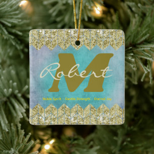 Nom rétro Signifiant Ornement de Noël personnalisé