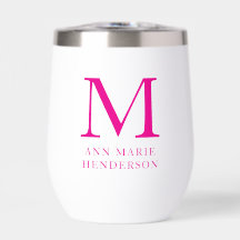 Nom rose chaud et monogramme