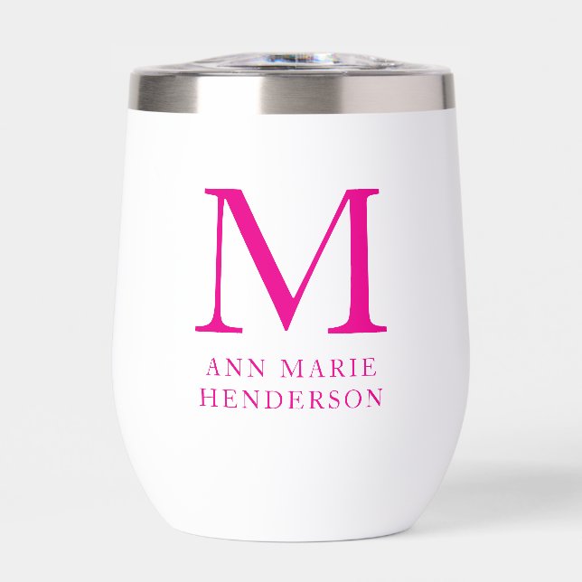 Nom rose chaud et monogramme (Avant)