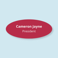 Nom rouge ovale Balise Badge de sécurité Pin ou ma