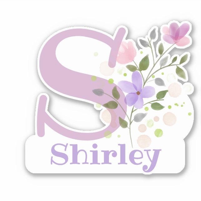 Nom Shirley avec la lettre S Sticker coupé (Devant)