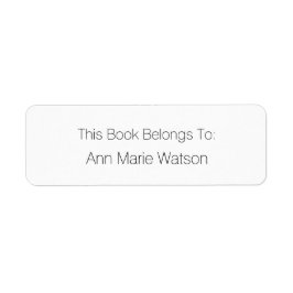 Nom Simple Black White Boplate Étiquette