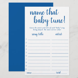 Nom simple que bébé tonde Carte de jeu bleu fran
