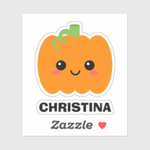 Nom Sticker Citrouille mignon, Décorez Votre Appar