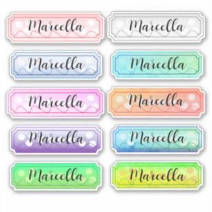 Nom Sticker Set de belles couleurs