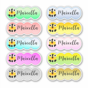 Nom Sticker Set Multi Color Avec Face Mignonne