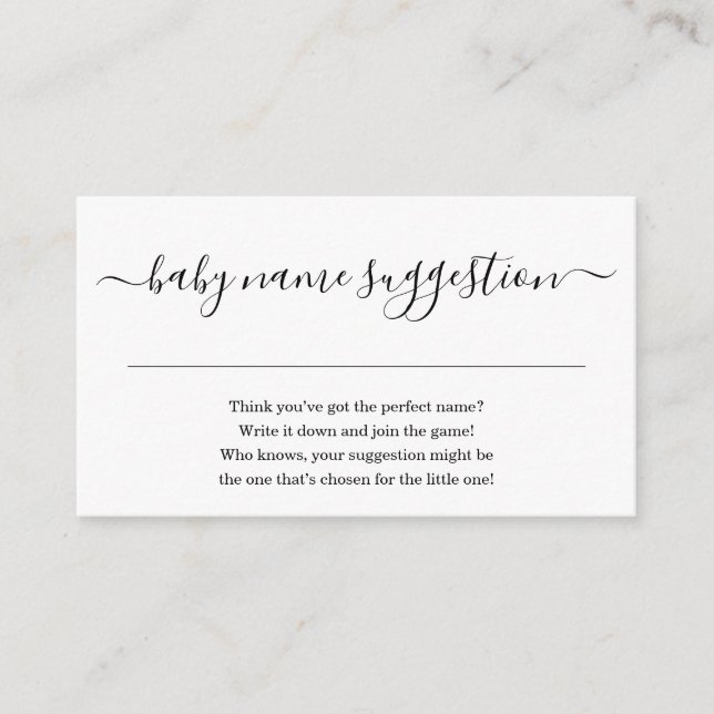 Nom Suggestion Baby shower Invitation Simple (Devant)