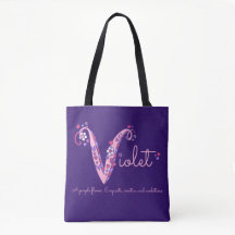Nom violet et signification du sac de monogramme