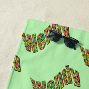Nom Wendy coloré, Serviette de plage