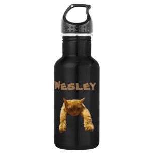 Nom Wesley Avec Chat Lazy, Bouteille D'Eau