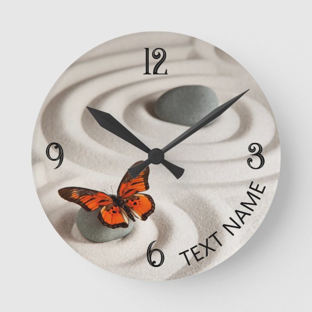Nom, Zen Garden Horloge Mur Acrylique 10,75 po (Recto)