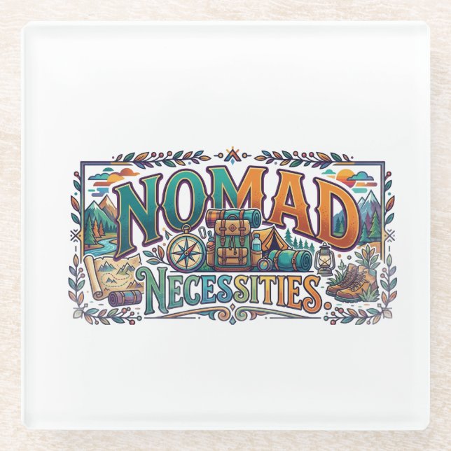 Nomad-Necessities-T-Shirt Glasuntersetzer (Vorderseite)