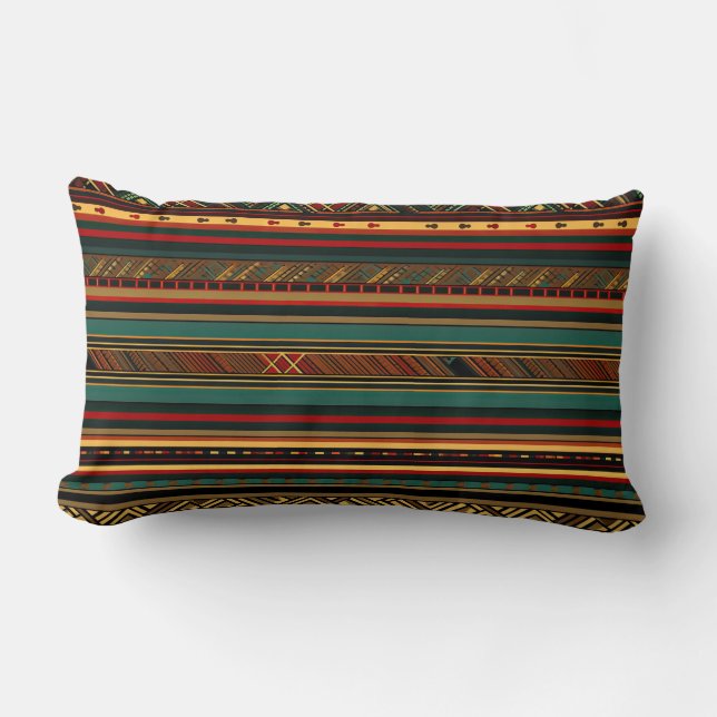 Nomadische Artisan Stripes Lendenkissen (Vorderseite)
