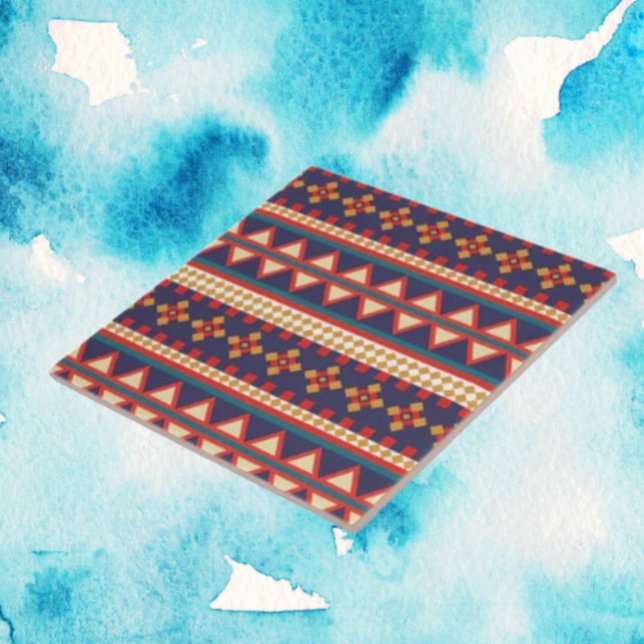 Nomadische Threads | Aztec Pattern Keramik Tile Fliese (Von Creator hochgeladen)