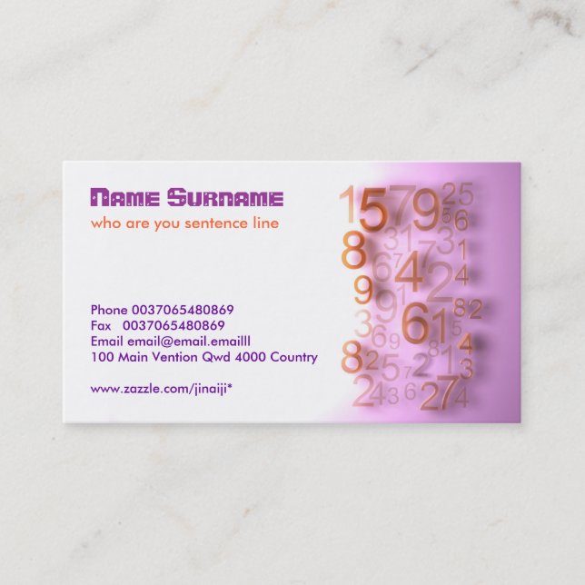 nombre carte de visite moderne (Devant)