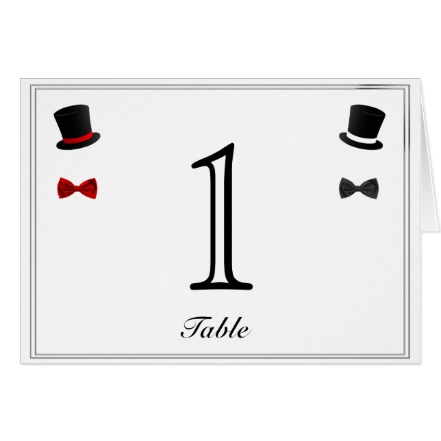 Nombre gai de Tableau de mariage de casquettes (Devant Horizontal)