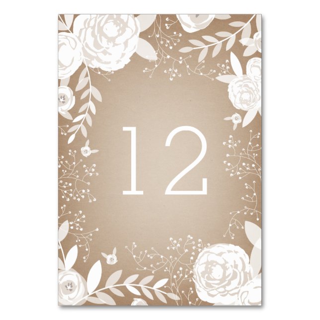 Nombre inspiré de carte floral blanc de Tableau (Par défaut)