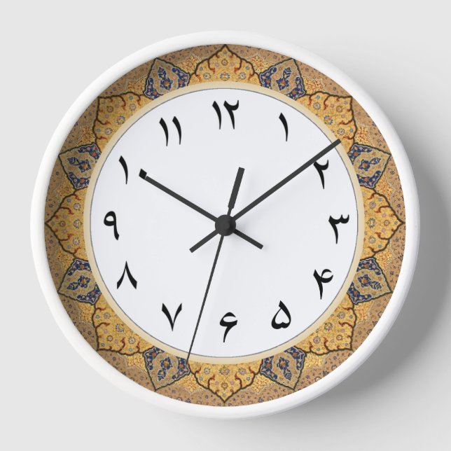 Nombre persan Horloge avec chiffres farsi (Recto)