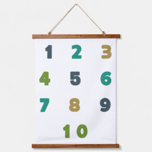 nombre. Tapisserie murale cadre en bois