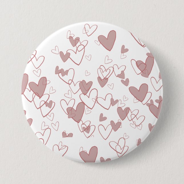 Nombreux Coeurs Grand Badge Rond (7,6 cm) (Devant)