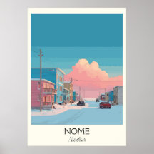 Nome Alaska Winter Town Straßen Szene