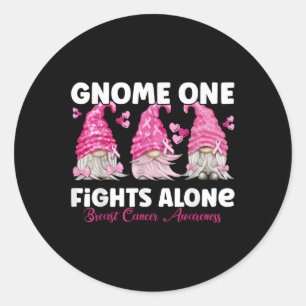 Nome One Fights allein rosa _ Brustkrebs Awaren Runder Aufkleber