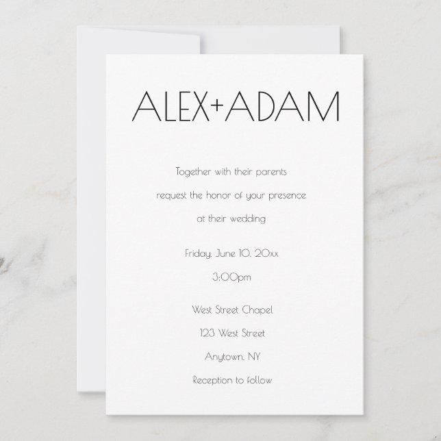 Nommer les invitations de mariage (Devant)