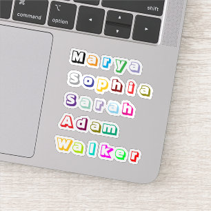 Noms 3D Rétro, Stickers Colorés Élégants Personnal
