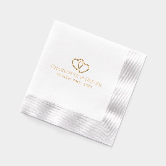 Noms de couple de coeurs entrelacés simples Date R (Gauche)