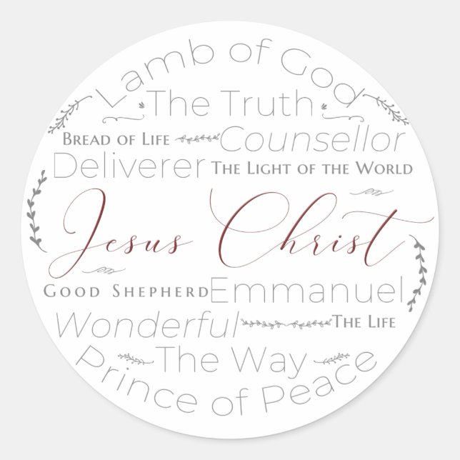 Noms de Jésus Autocollant de Typographie d'Écritur (Devant)