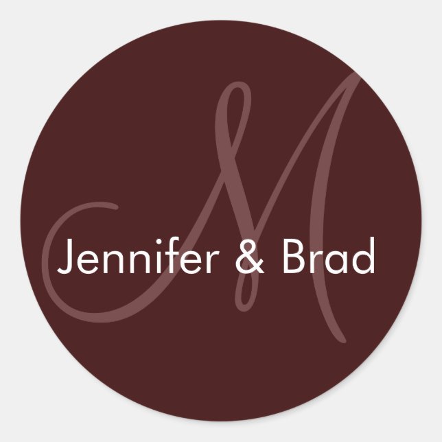 Noms de la chambre de mariée mariage Sticker Monog (Devant)