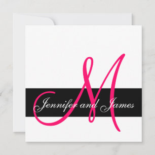 Noms de monogramme faire-part de mariage Fuchsia r