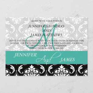 Noms de monogrammes Damas Faire-part de mariage Tu