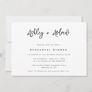 Noms de script moderne Répétition Dîner Invitation