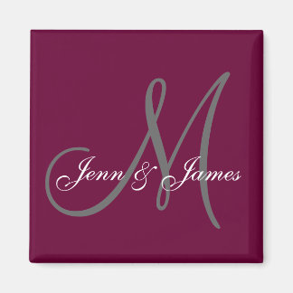 Noms des mariées mariages Monogramme Aimant à vin