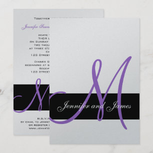 Noms des monogrammes pourpres Faire-part de mariag